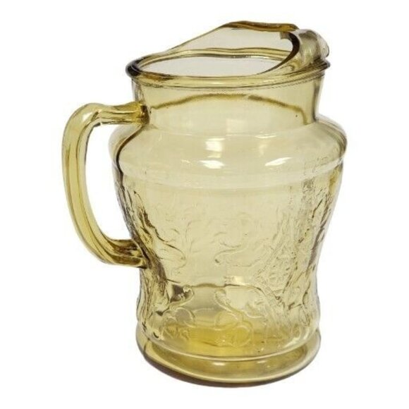 1930s Federal Glass Madrid Amber Depression Glass 80oz Pitcher & Glasses Set - Picture 5 of 16